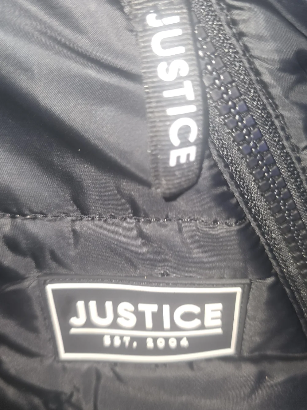 Justice Girls Black Puffer Jacket Medium (10)